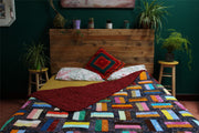 Handmade Quilted Patchwork Batik Printed Bedspread