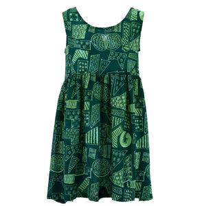 La robe champi - vert rétro géométrique