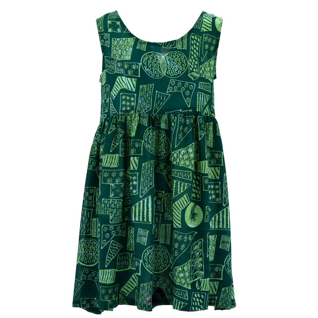 The Shroom Dress - Green Retro Geometric