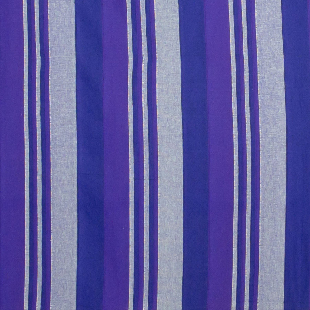 Striped Cotton Blanket With Tassel Edging - Iris