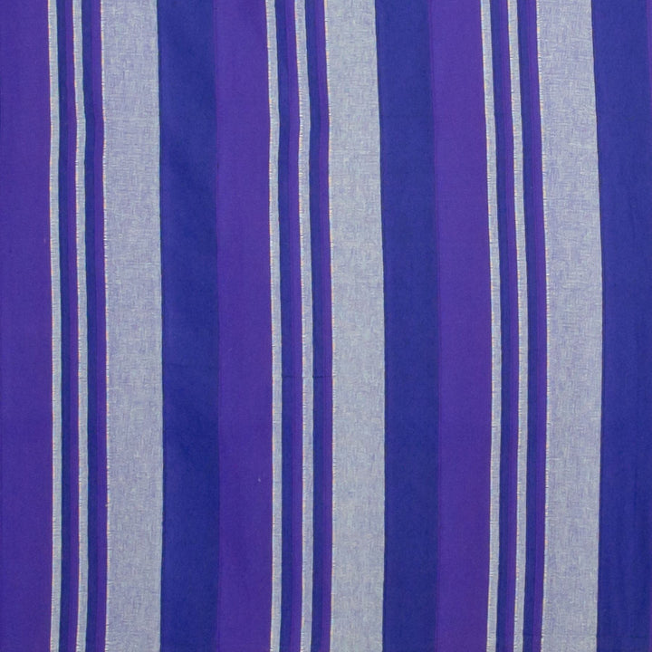 Striped Cotton Blanket With Tassel Edging - Iris