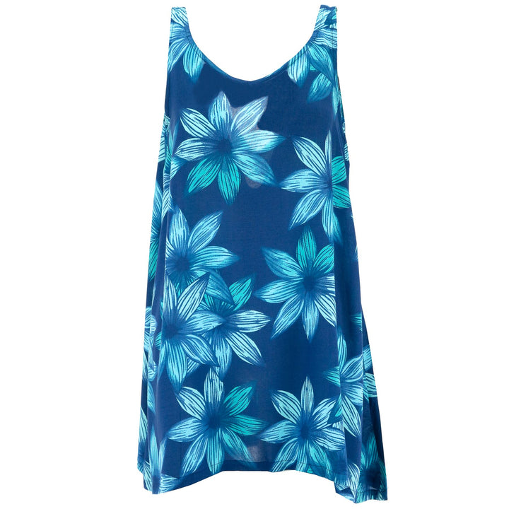 Floaty Asymmetrical Summer Dress - Blue Lillies