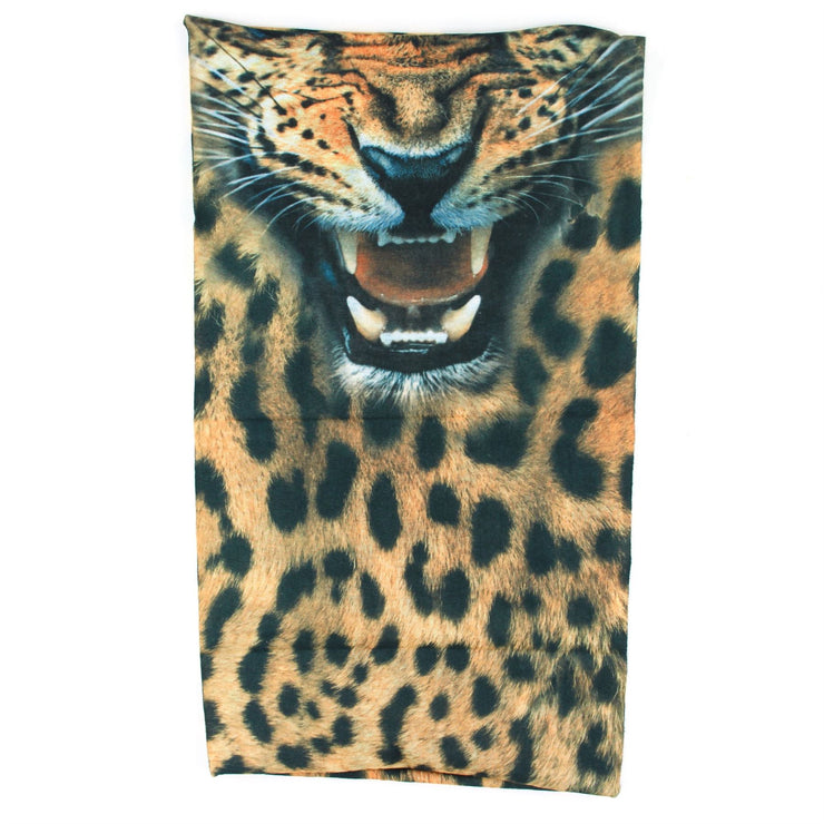 Printed Snood Face Mask - Leopard Face
