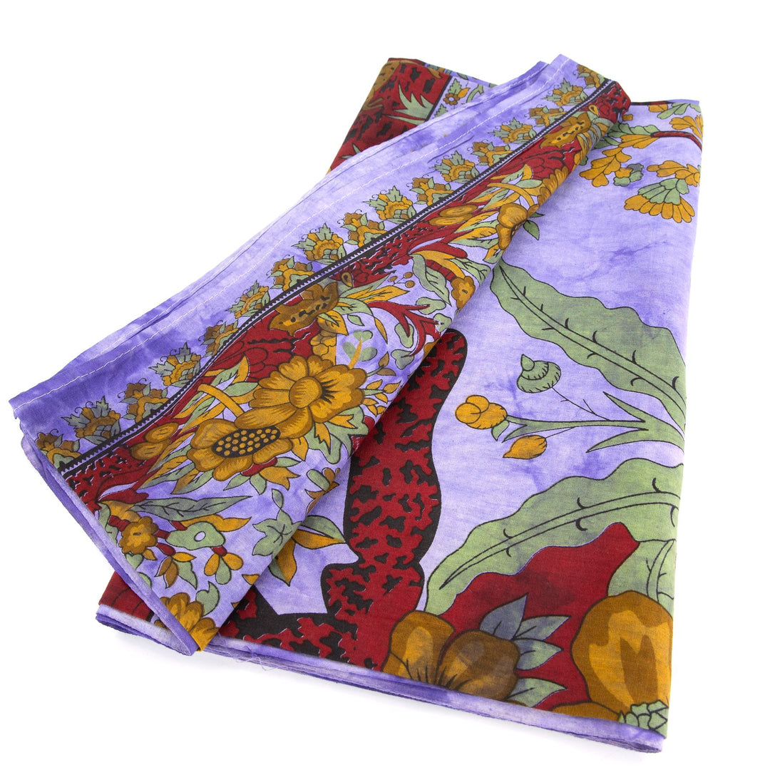 Block Printed Tree of Life Wall Hanging - Violet