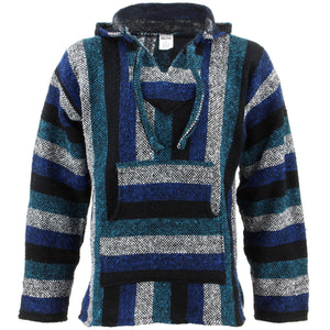 Mexikanischer Baja Jerga Kapuzenpullover – cooles Blau