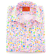 Tailored Fit Short Sleeve Shirt - Pink & Multi Dots