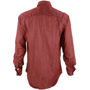 Regular Fit Long Sleeve Shirt - Dark Red Abstract