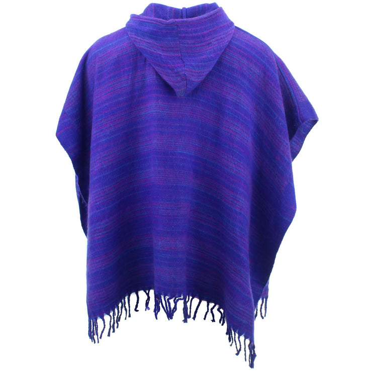 Hooded Square Poncho - Bright Purple