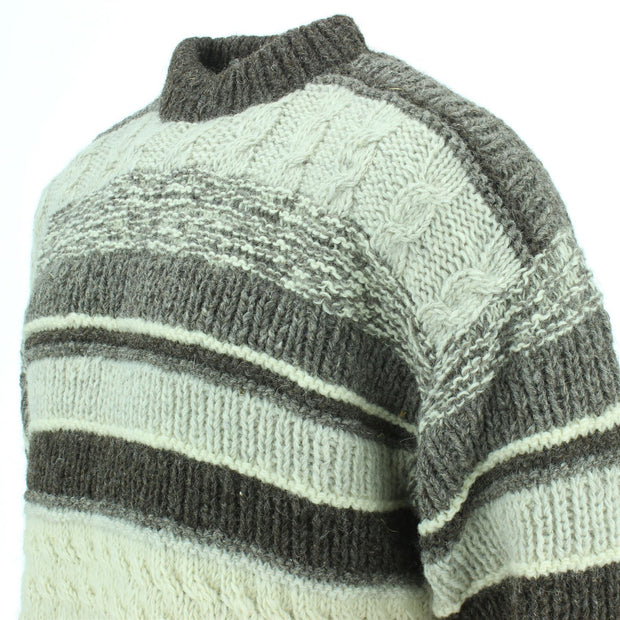 Chunky Wool Multi Knit Jumper - Natural