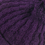 Cable Knit Bobble Beanie Hat - Purple