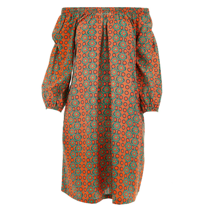 Off The Shoulder Dress - Hot House Orange