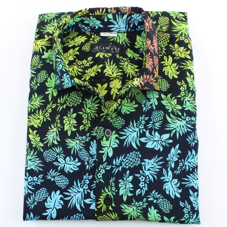 Slim Fit Short Sleeve Shirt - Multicoloured Pinapples
