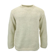 Hand Knitted Wool Jumper - Plain Cream