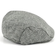 Classic Herringbone country flat cap - Black & white