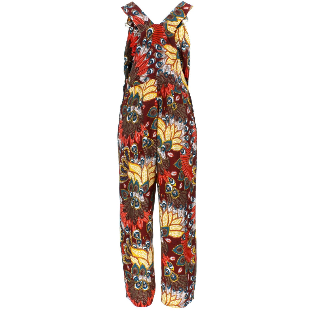 Tropical Dungarees - Maroon