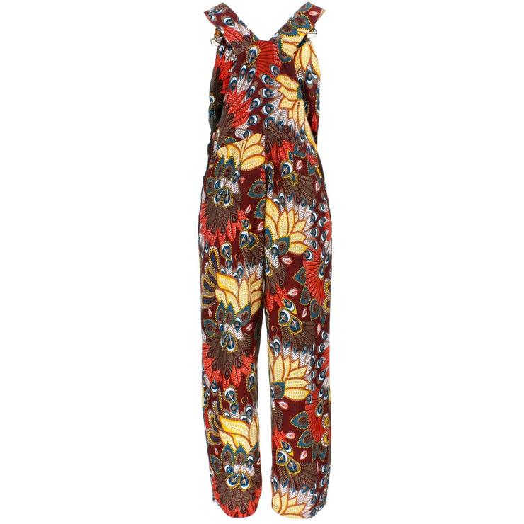 Tropical Dungarees - Maroon