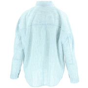 Woven Blouse Shirt - White Blue Stripe
