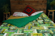 Handmade Quilted Patchwork Batik Printed Bedspread