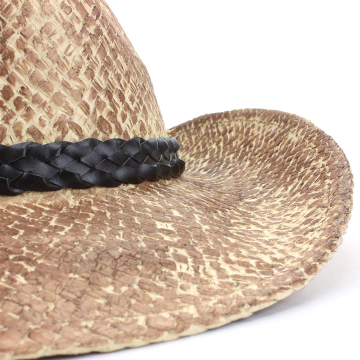 Vintage Effect Straw Cowboy Hat