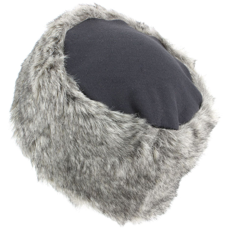 Ladies Faux Fur Hat with Jersey Crown - Grey