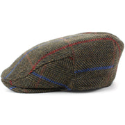 Tweed Flat Cap with Quilted Lining - Brown