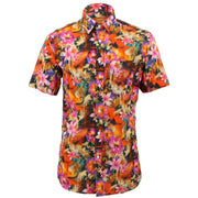 Regular Fit Short Sleeve Shirt - Multi-coloured Floral