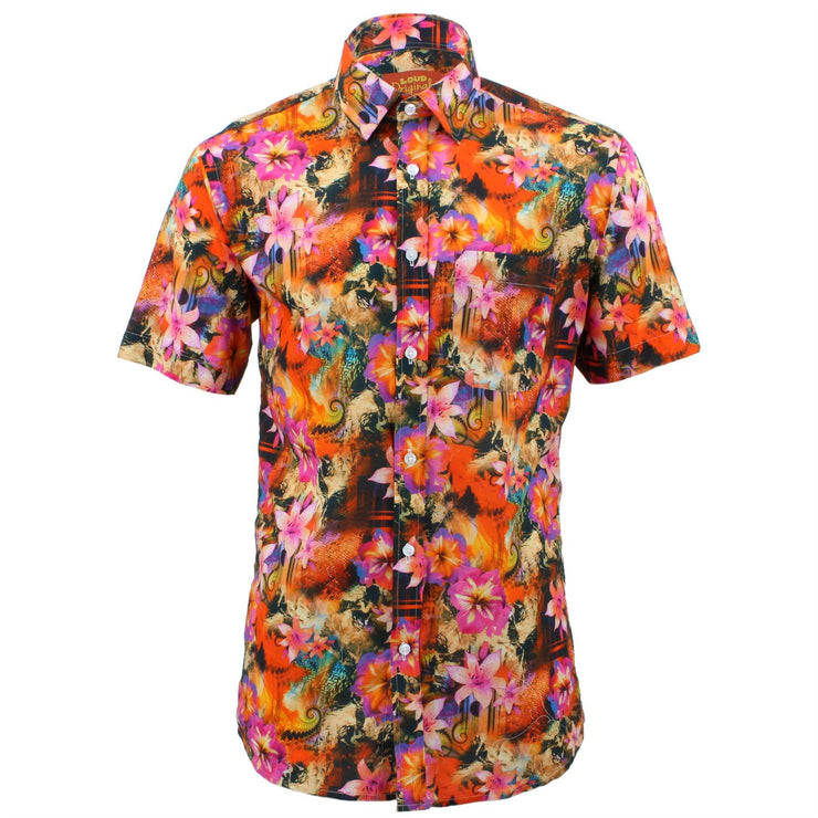 Regular Fit Short Sleeve Shirt - Multi-coloured Floral