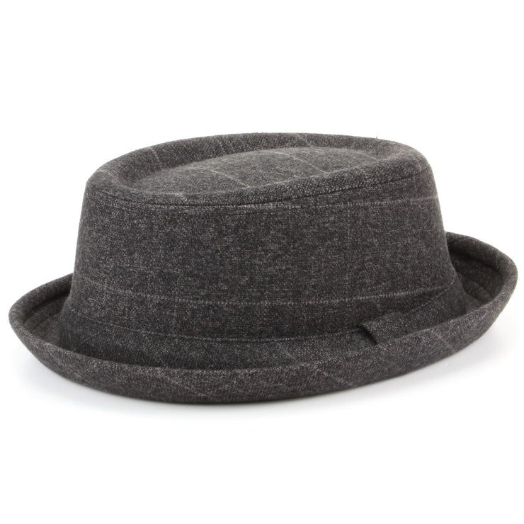 Tweed Pork Pie Hat - Grey