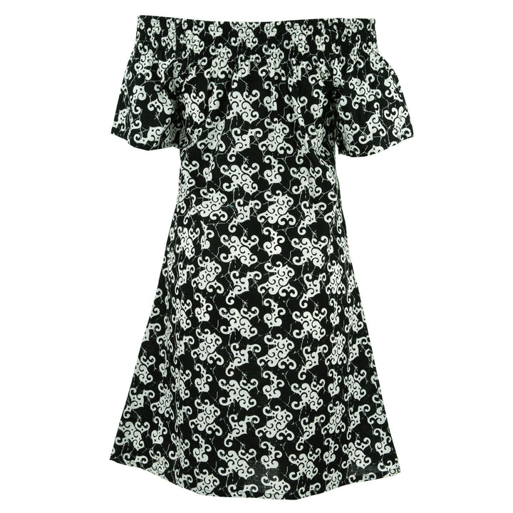 Shirred Comfy Dress - Mono Curl