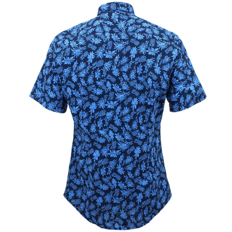 Slim Fit Short Sleeve Shirt - Blue Pinapples
