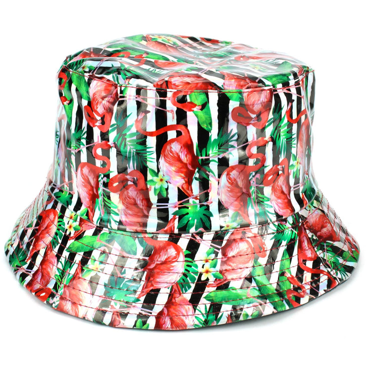 Holographic Bucket Hat - Shiny Flamingo