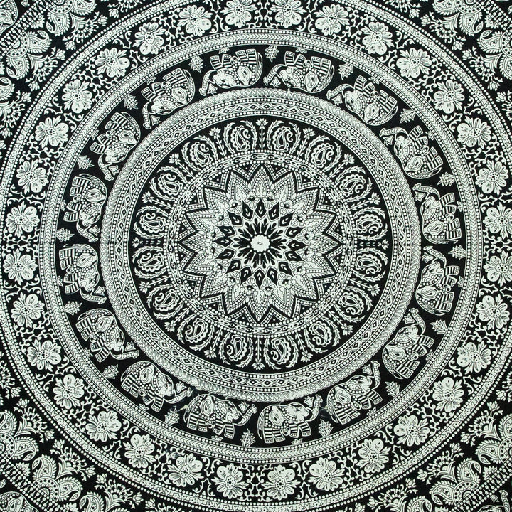 Block Printed Mandala Wall Hanging - Jade