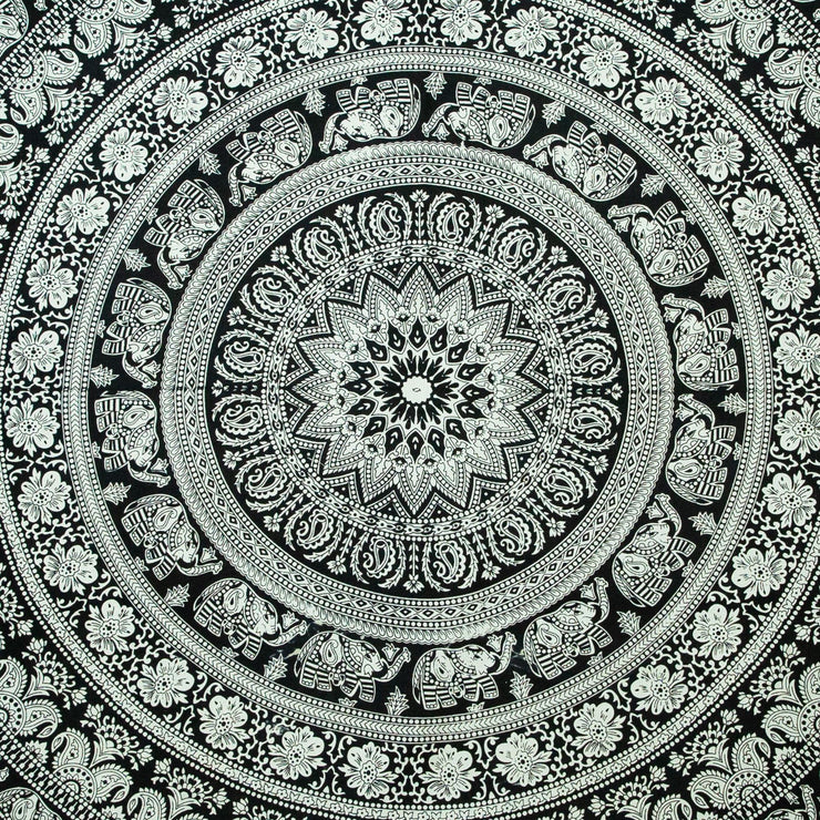 Block Printed Mandala Wall Hanging - Jade