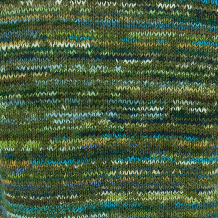 Chunky Wool Knit Space Dye Jumper - Crocodile Green