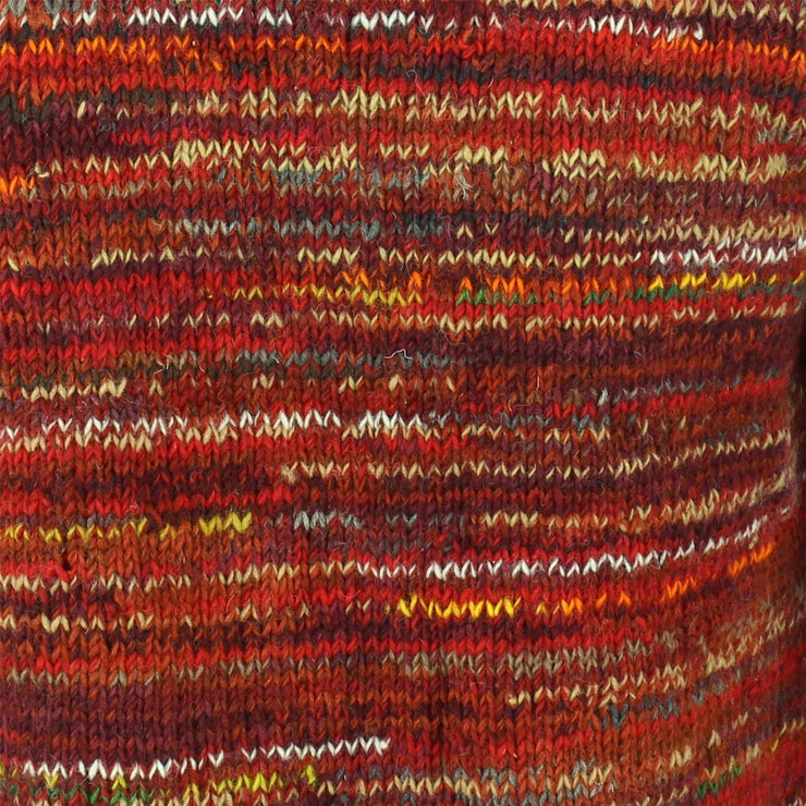 Chunky Wool Space Dye Knit Jumper - Red Multi