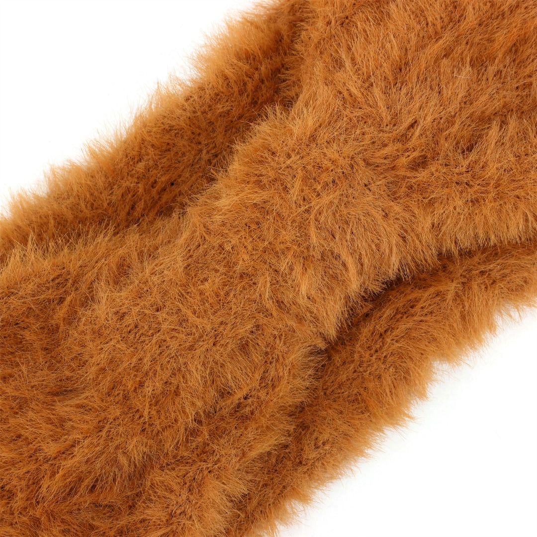 Bowknot Faux Fur Headband - Brown