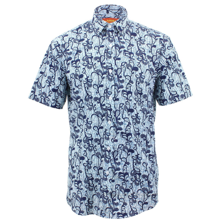 Regular Fit Short Sleeve Shirt - Indigo Floral Print