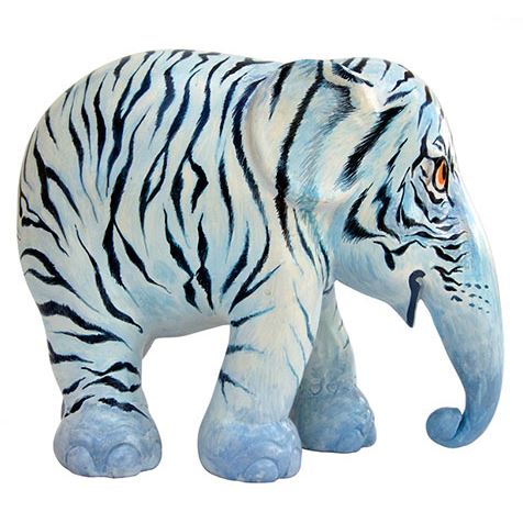 Limited Edition Replica Elephant - White Tiger
