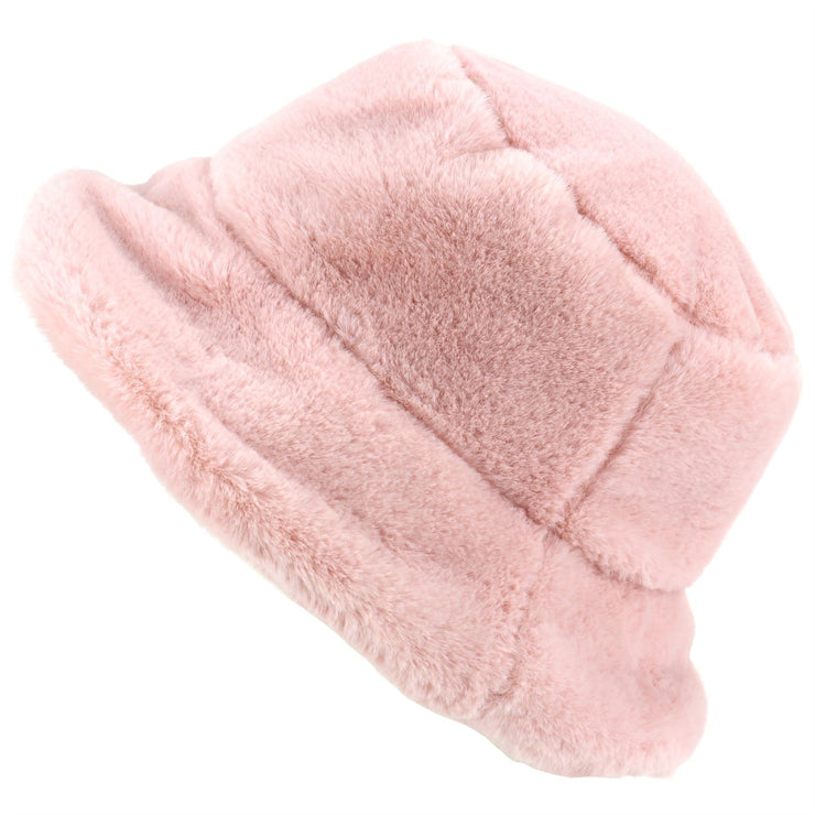 Faux Fur Bucket Hat - Fluffy Pink