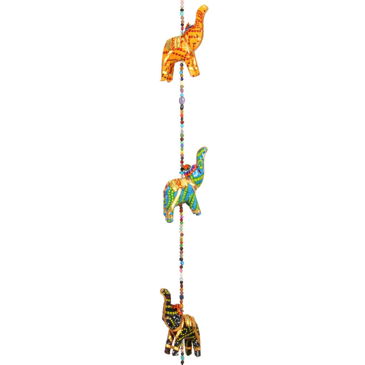 Handmade Rajasthani Strings Hanging Decorations - Cloth Elephants