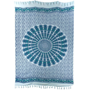 Sarong aus Viskose-Rayon – Mandala – Blau