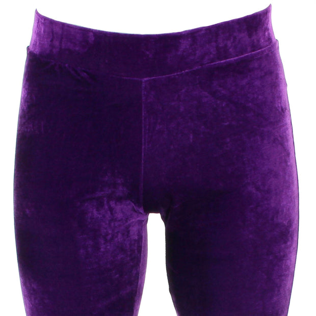 Velvet Flares Trousers - Purple