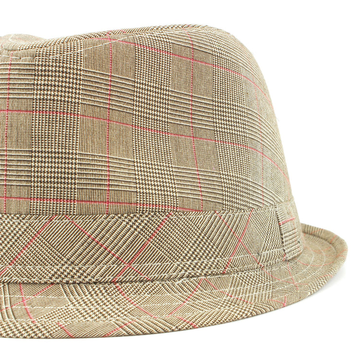 Simple cotton tweed trilby hat - Brown