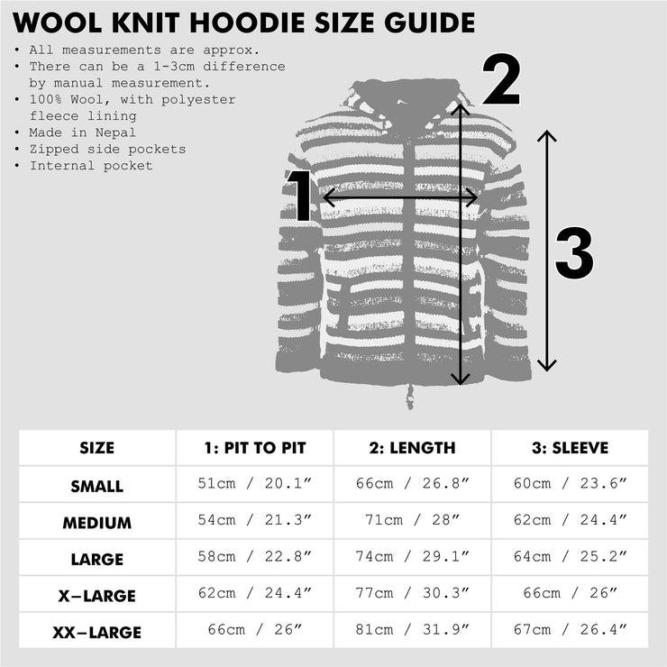 Hand Knitted Wool Hooded Jacket Cardigan - Fairisle Grey