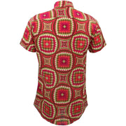 Tailored Fit Short Sleeve Shirt - Red Illusion