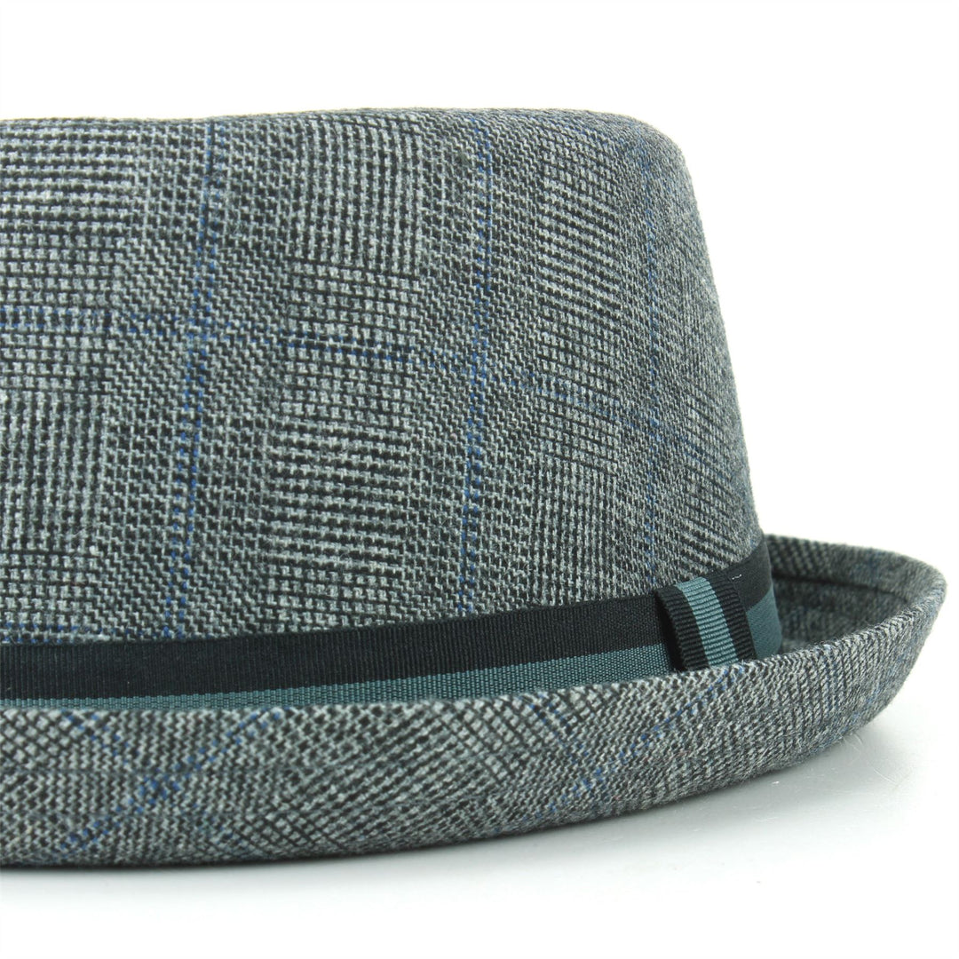 Tweed Porkpie Hat - Light Grey
