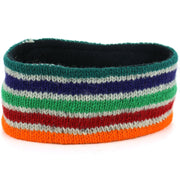 Wool Kint Headband - Stripe Green