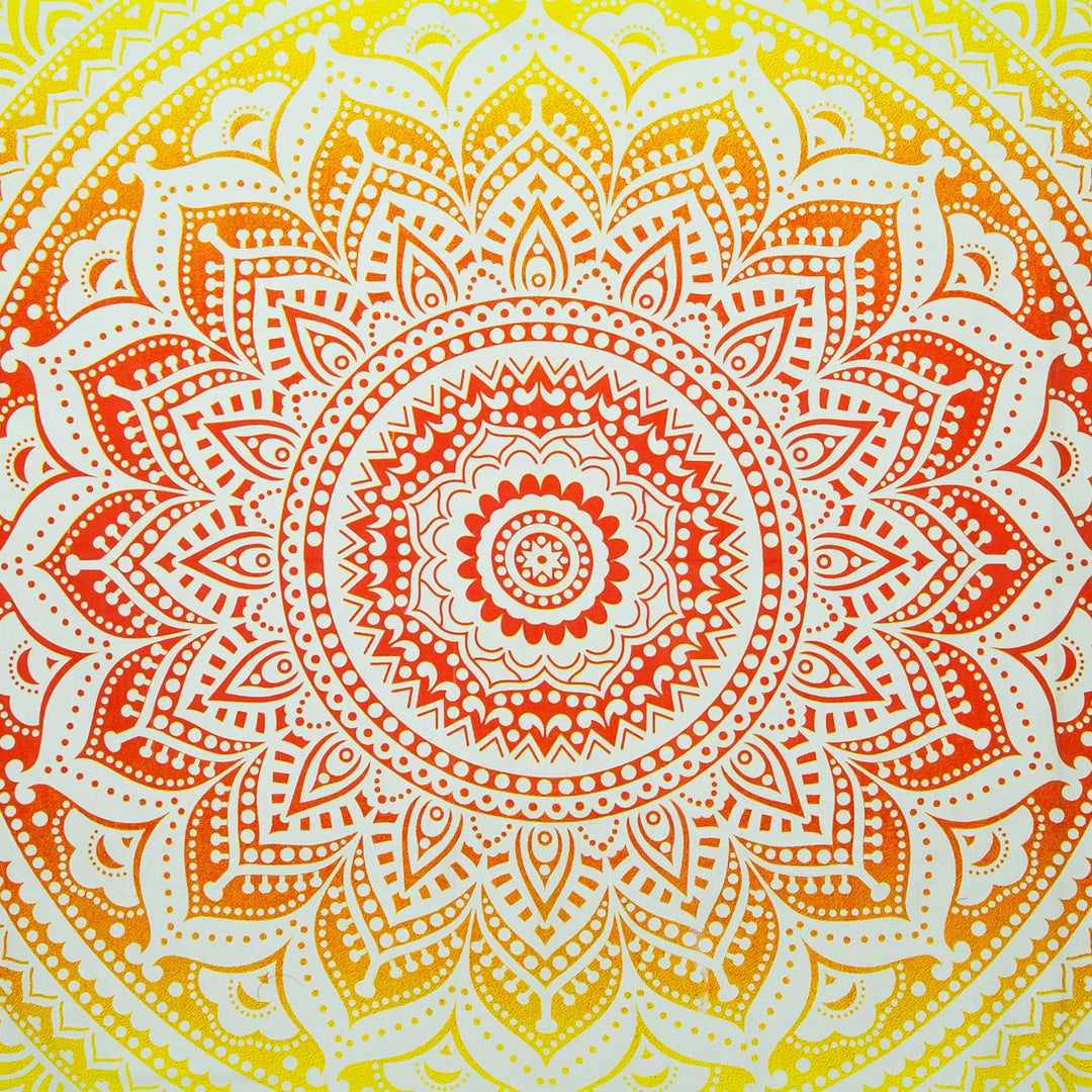 Block Printed Mandala Wall Hanging - Tuscan Sun