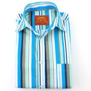 Slim Fit Short Sleeve Shirt - Bayadere Stripes