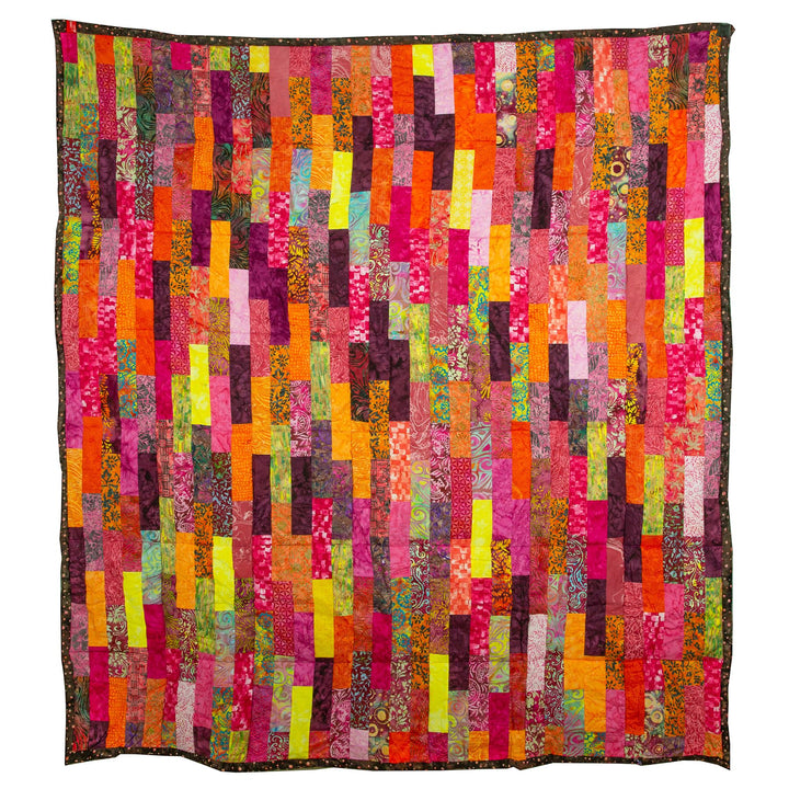 Handmade Quilted Patchwork Batik Printed Bedspread - Rose